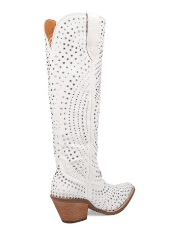 Dingo Honkytonk Honey Denim in White DI 162 Ladies Cowboy Boot