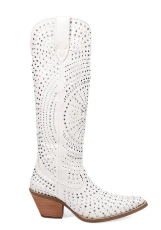 Dingo Honkytonk Honey Denim in White DI 162 Ladies Cowboy Boot
