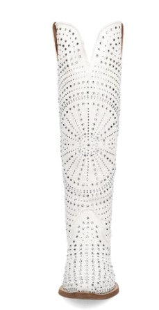 Dingo Honkytonk Honey Denim in White DI 162 Ladies Cowboy Boot