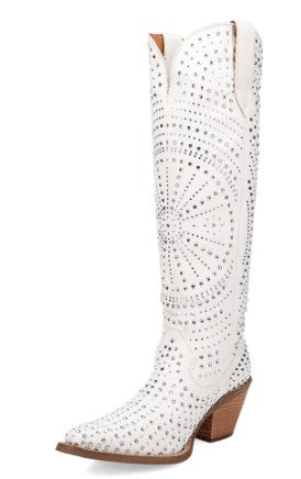 Dingo Honkytonk Honey Denim in White DI 162 Ladies Cowboy Boot