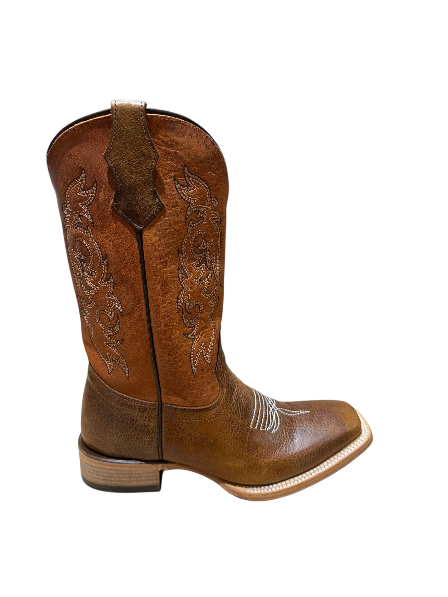 Corral Teens T0217 in Brown/Shedron Embroidery Square Toe Western Boots
