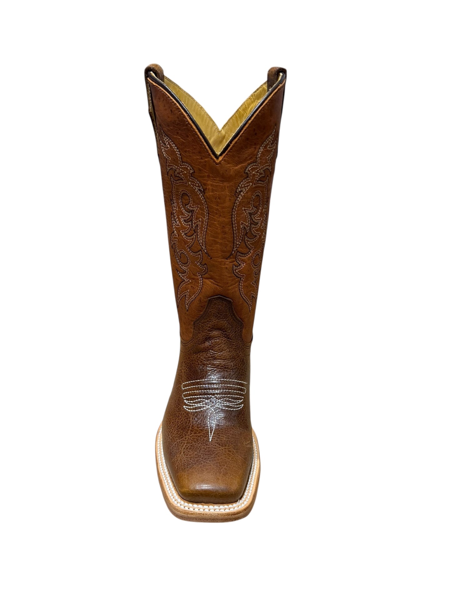 Corral Teens T0217 in Brown/Shedron Embroidery Square Toe Western Boots