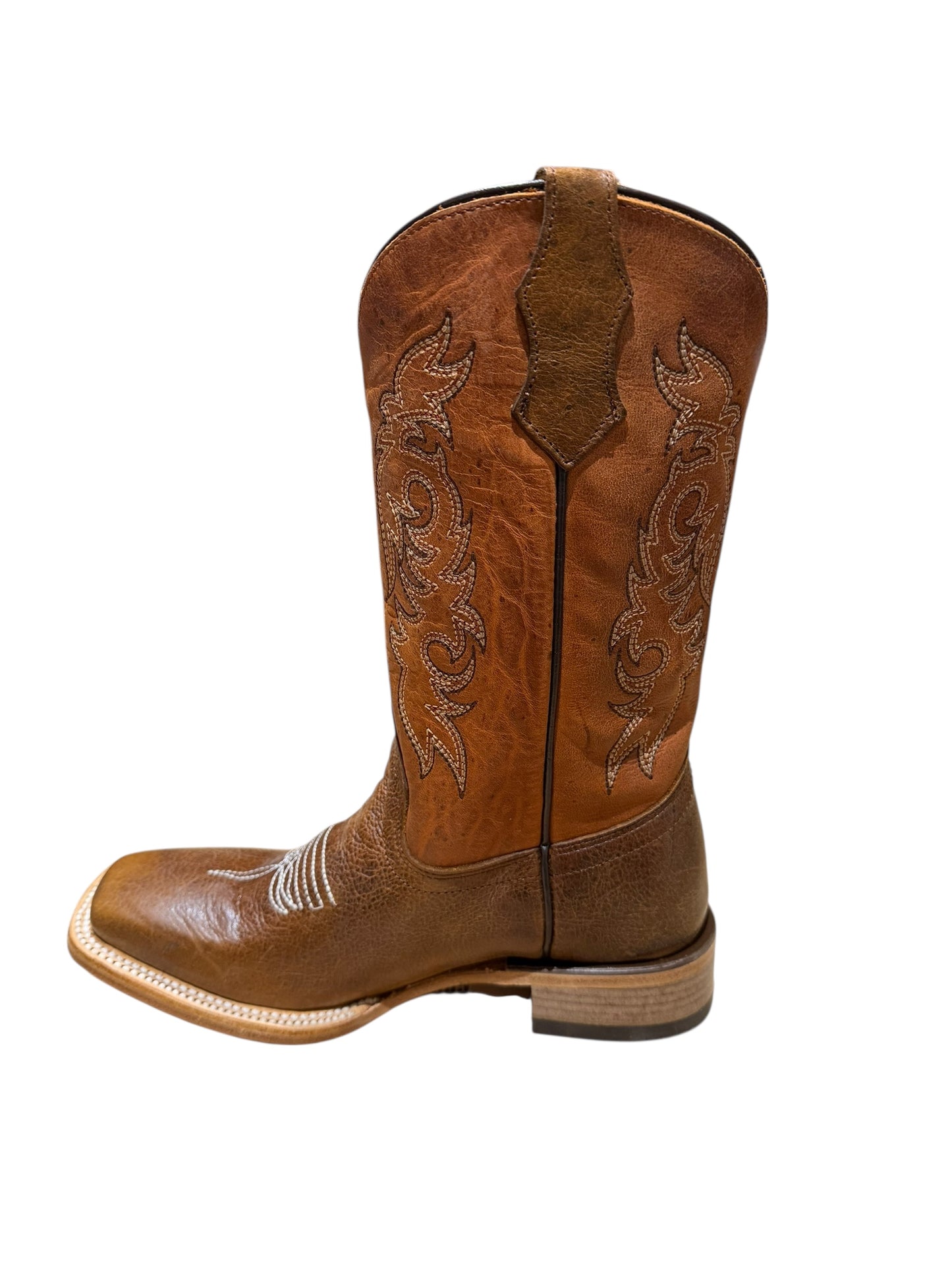 Corral Teens T0217 in Brown/Shedron Embroidery Square Toe Western Boots
