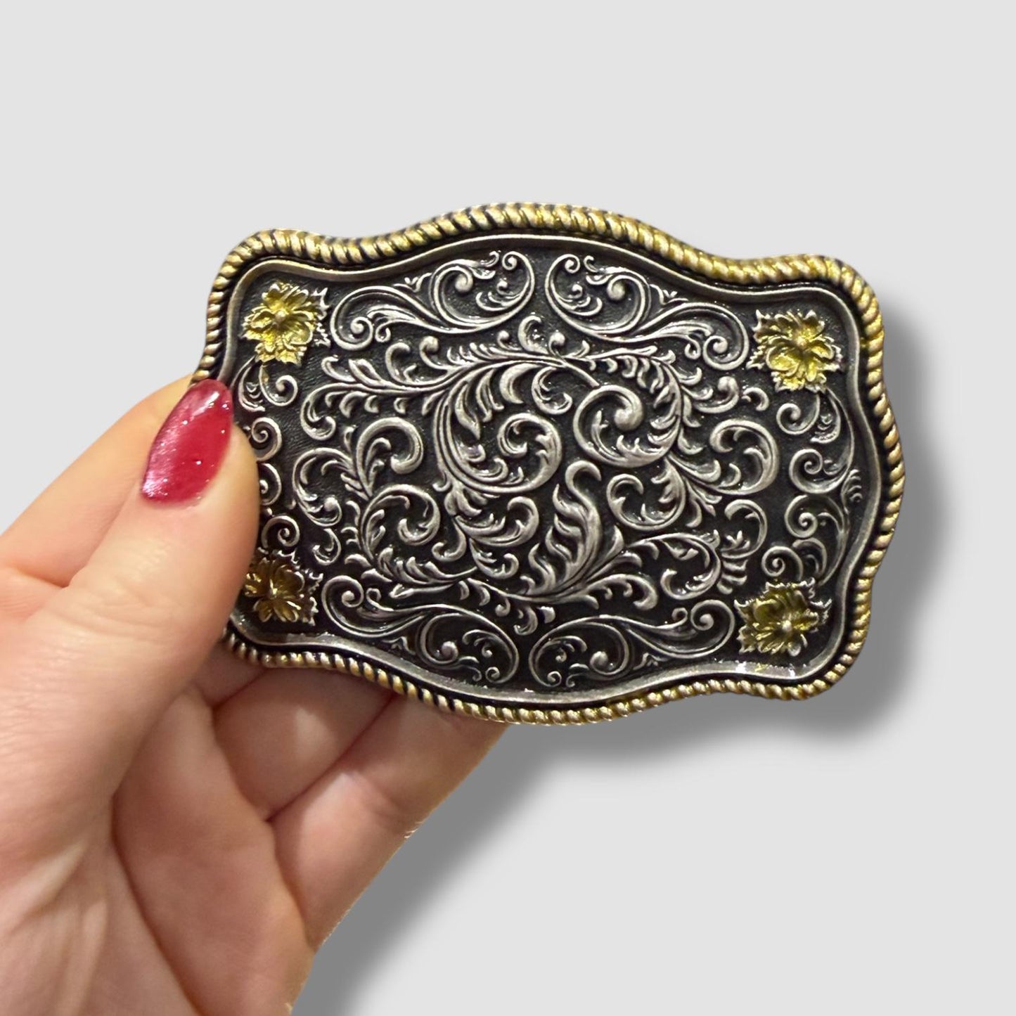 Buckle Double Coloured Silver Plated Southwestern Design Buckle WT142ASG