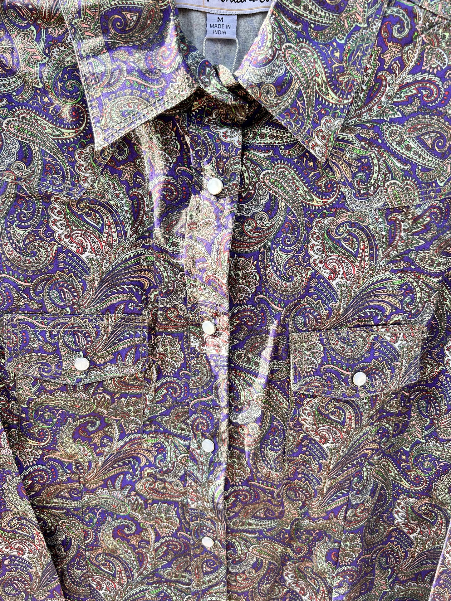 MontanaCo Ladies All Over Traditional Paisley Pattern Western Blouse L-1110