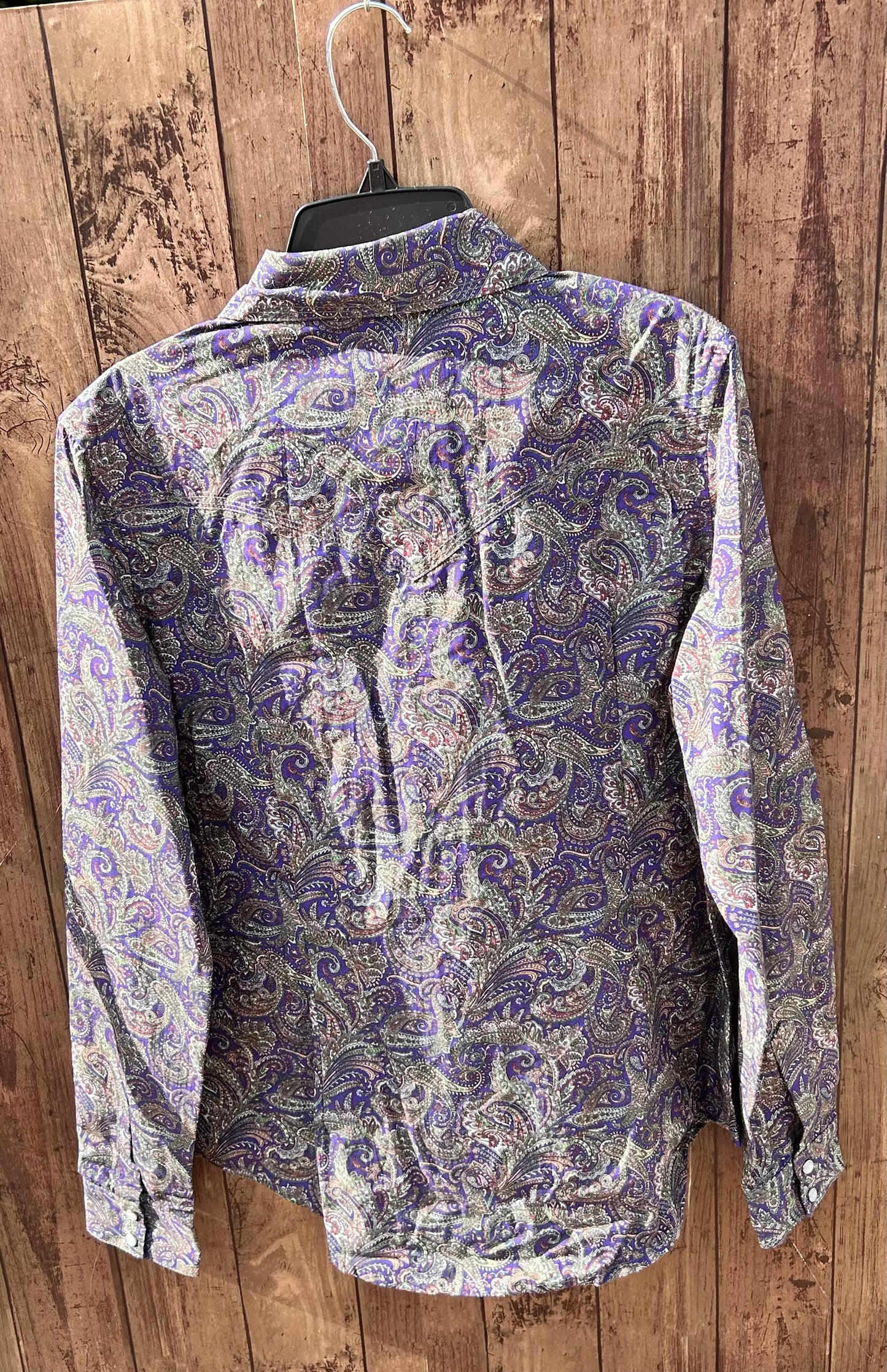 MontanaCo Ladies All Over Traditional Paisley Pattern Western Blouse L-1110