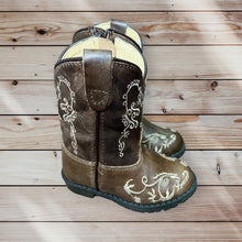 Load image into Gallery viewer, Smoky Mountain Boots 3754T Aged Brown Hopalong Western Toddler Boots
