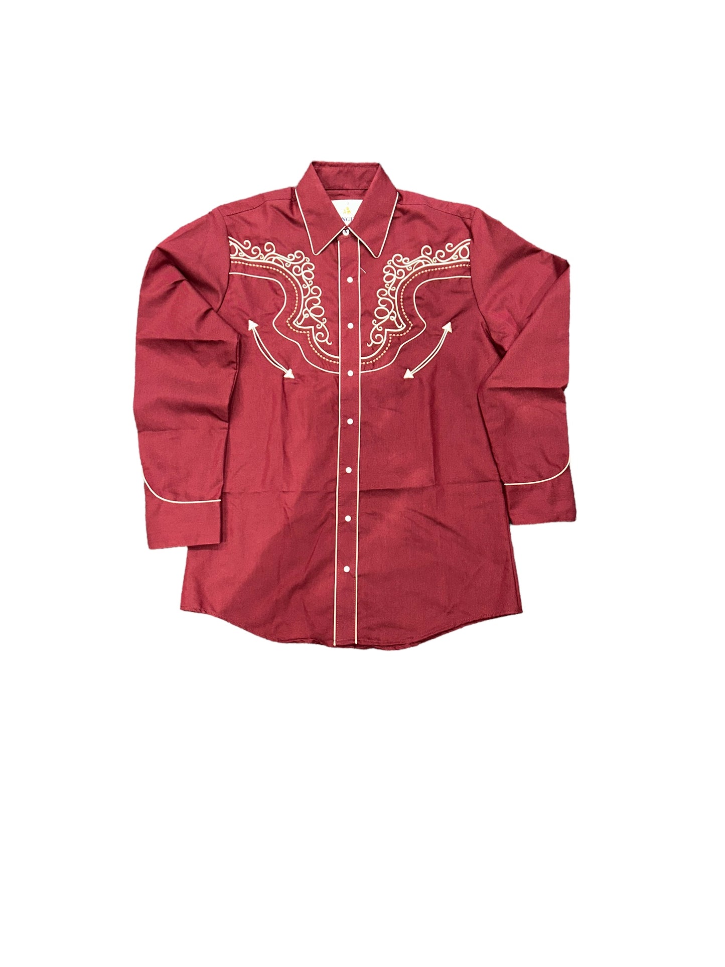 Rangers Pastizal Burgundy 012CA01 Western Shirt