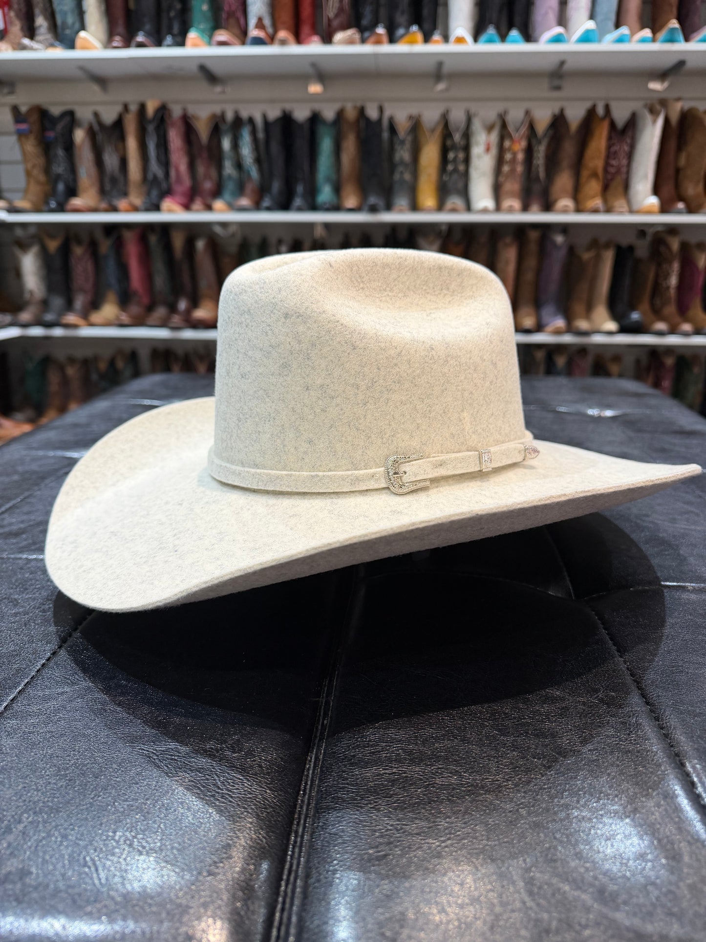 American Hat Makers Beau Cattleman Felt Cowboy Hat in Cloud Tweed Fleck 710087