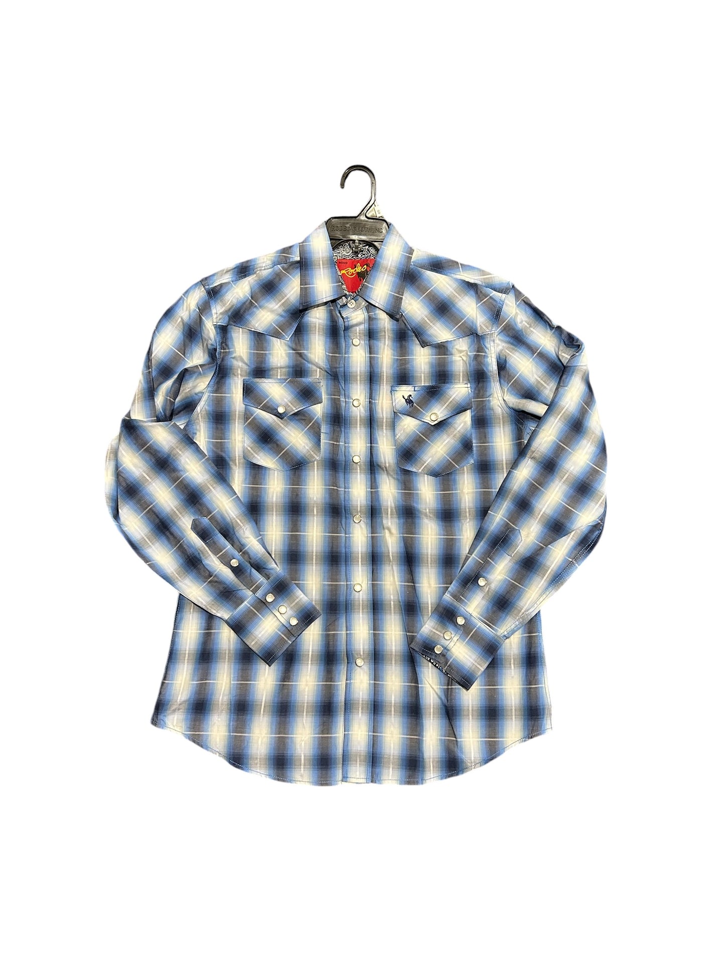 RODEO CLOTHING MEN'S PLAID WESTERN LONG SLEEVE SNAP SHIRTS PS400L-461