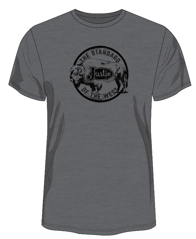Justin Brands Kids T-Shirt Free Range County Kid in Charcoal J-G3168