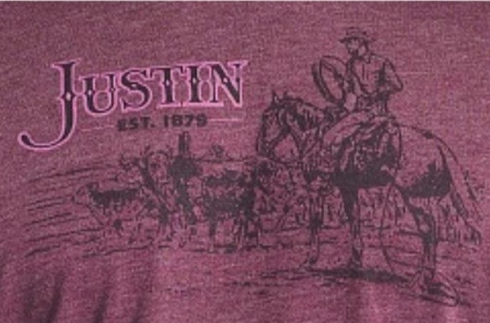 Justin Brands T-Shirt J-G3233 Esblished in Heather Purple