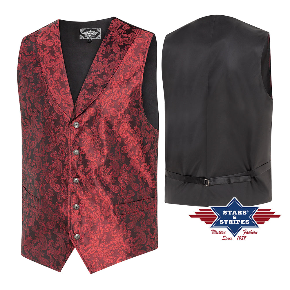 King Red Men's Western Waistcoat