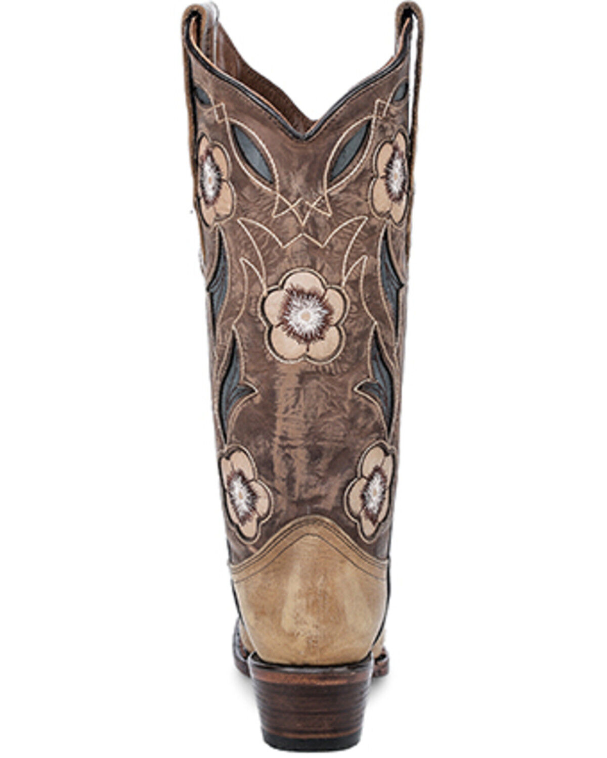 Circle G by Corral L6155 Embroidery Floral Inlay Snip Toe Ladies Cowboy Boots