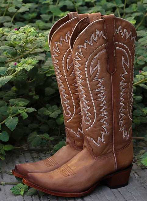 Circle G by Corral L6277 Embroidery Sand Snip Toe Ladies Cowboy Boots