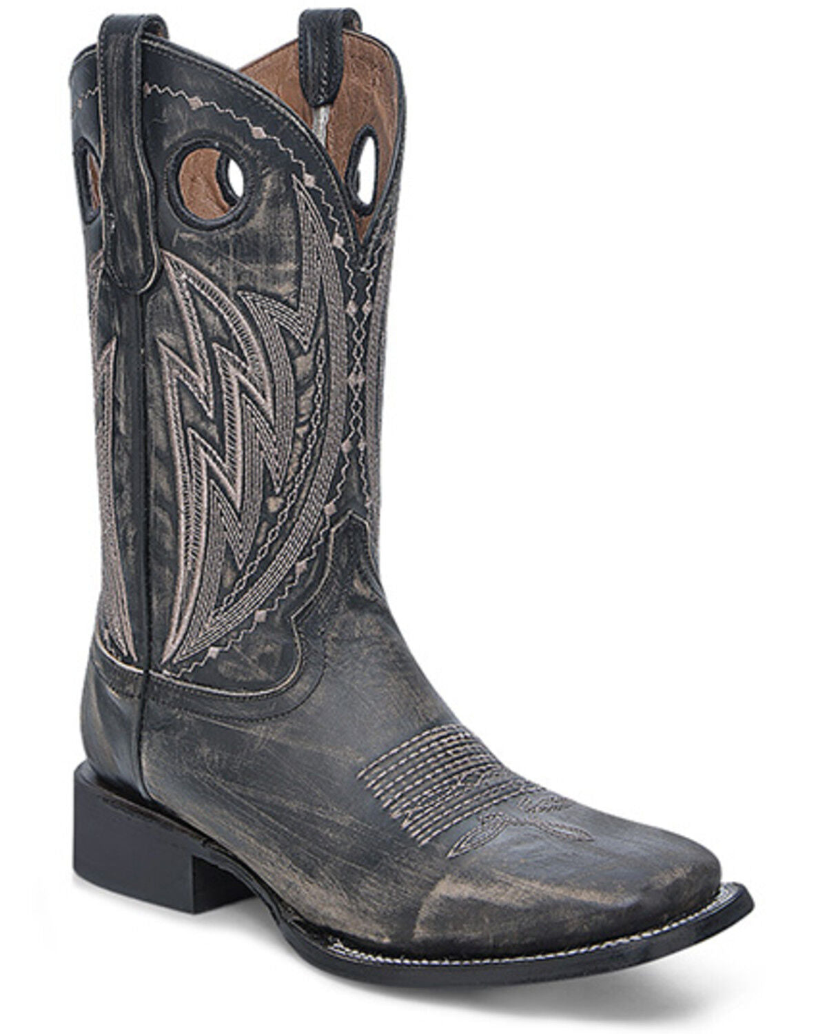Circle G by Corral L6294 Distressed Cut Out Square Toe Mens Cowboy Boots