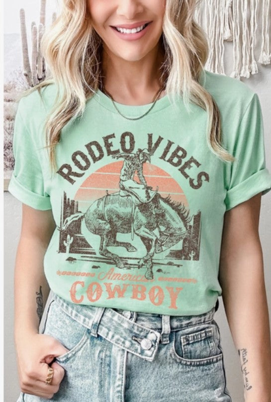Amused by Blue - Rodeo Vibes- Mint T-Shirt MBJ3589