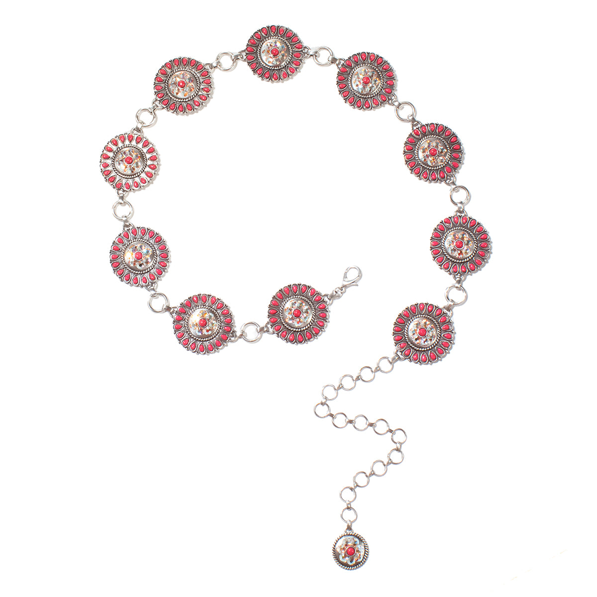 M&F Nocona Belt Pink Stones AB Crystals Chain N320005129