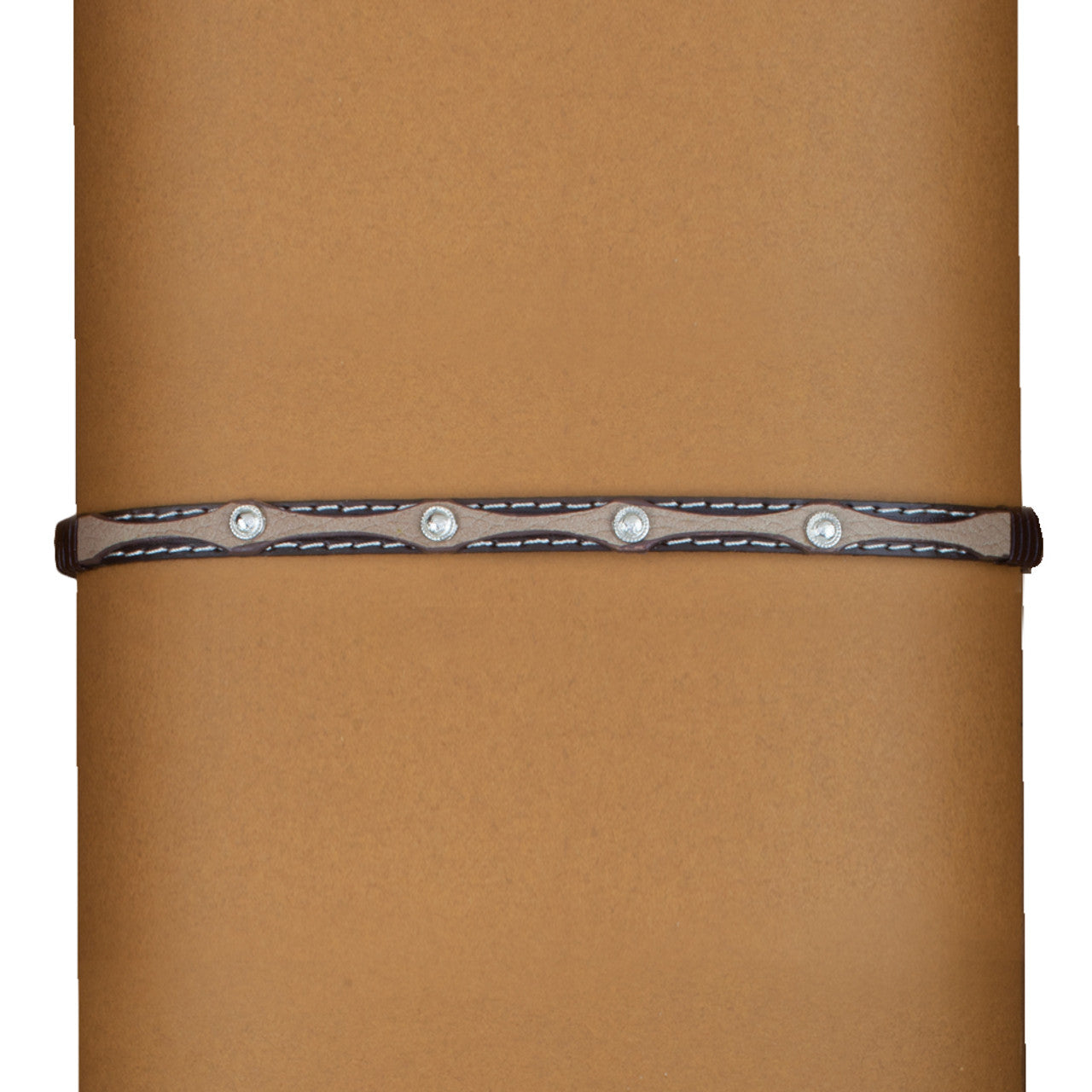 OC-912 Hatband - Brown with 4 Silver Round Conchos
