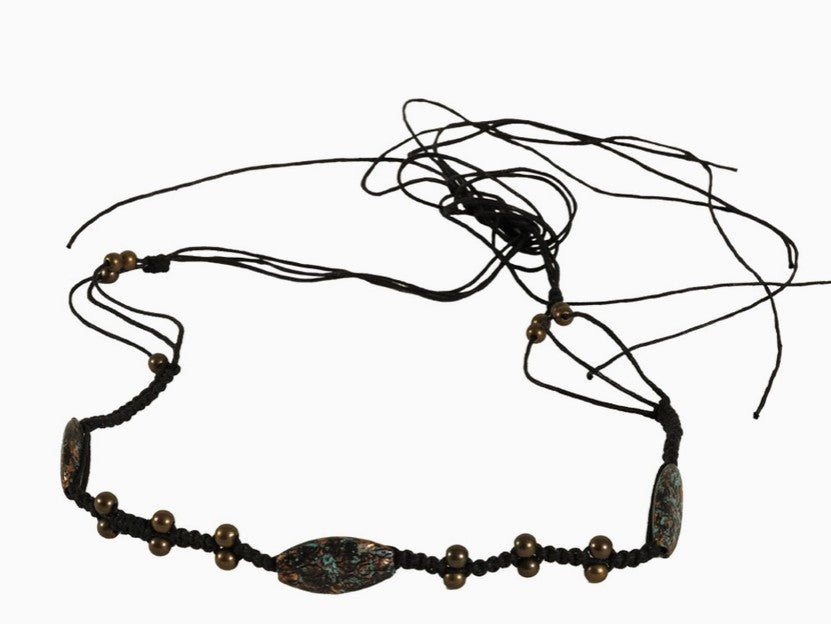 American Hat Makers Rope Cord Oval Stones and Antique Hat Band - Style Ophelia