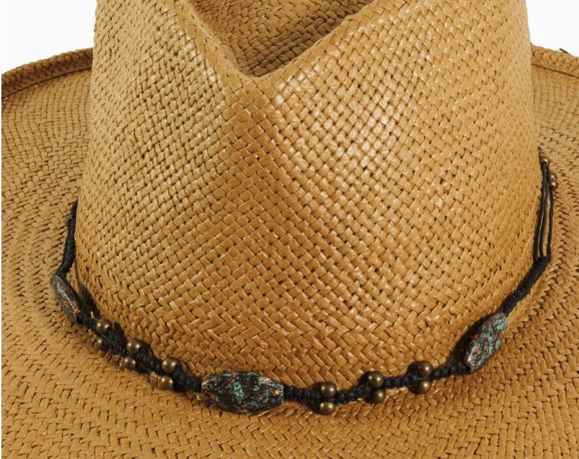 American Hat Makers Rope Cord Oval Stones and Antique Hat Band - Style Ophelia