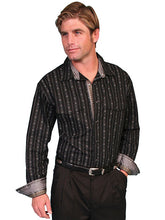 Load image into Gallery viewer, Scully PS-093 Black Retro Mens Western Shirt
