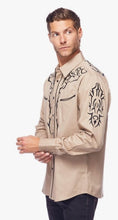 Load image into Gallery viewer, Rodeo Clothing Mens Western Embroidery Shirt PS500L-542 Beige
