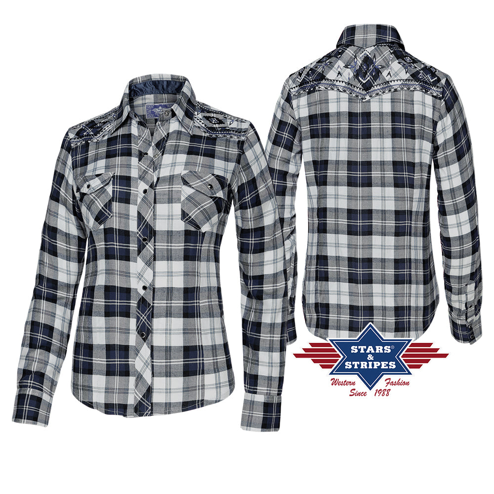 Pasadena Blue Ladies Western Blouse