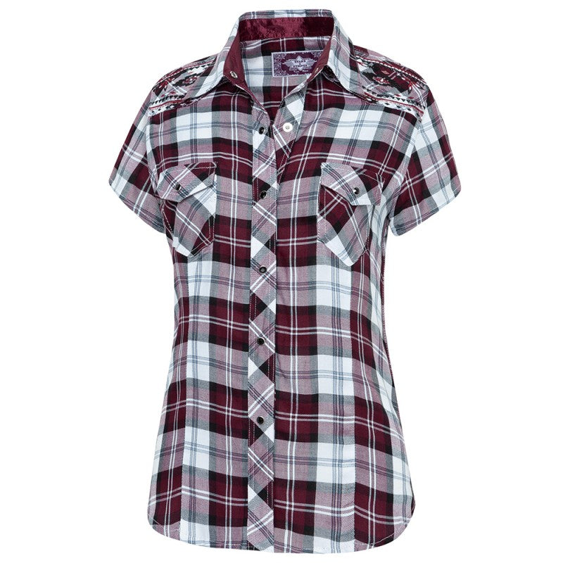 Pasadena Red in Short Ladies Western Blouse