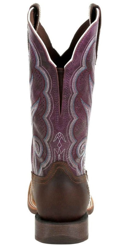 Durango DRD0377 Lady Rebel Pro™ Women's Plum Western Boot in OIled Brown & Plum