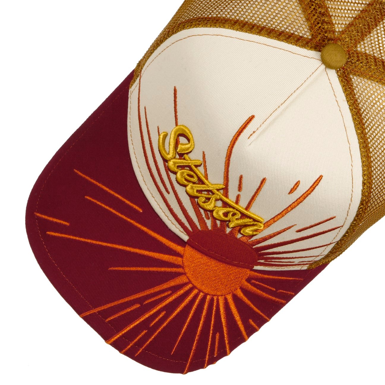 Stetson Trucker Cap 7741145 Rising Sun in Orange/Red