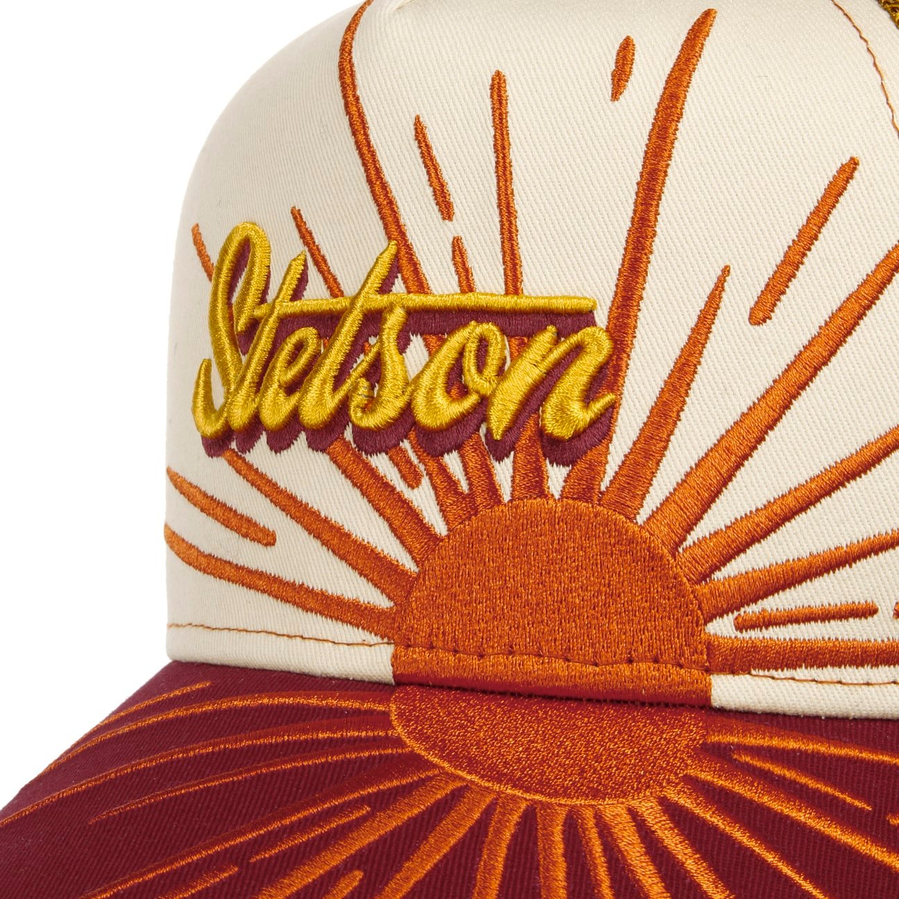 Stetson Trucker Cap 7741145 Rising Sun in Orange/Red