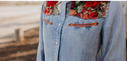 Rodeo Quincy Rosa Vaquera Button Up Blouse