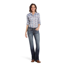 Load image into Gallery viewer, Ariat Ladies 10017510 R.E.A.L Mid Rise Entwined Boot Cut Jeans Marine
