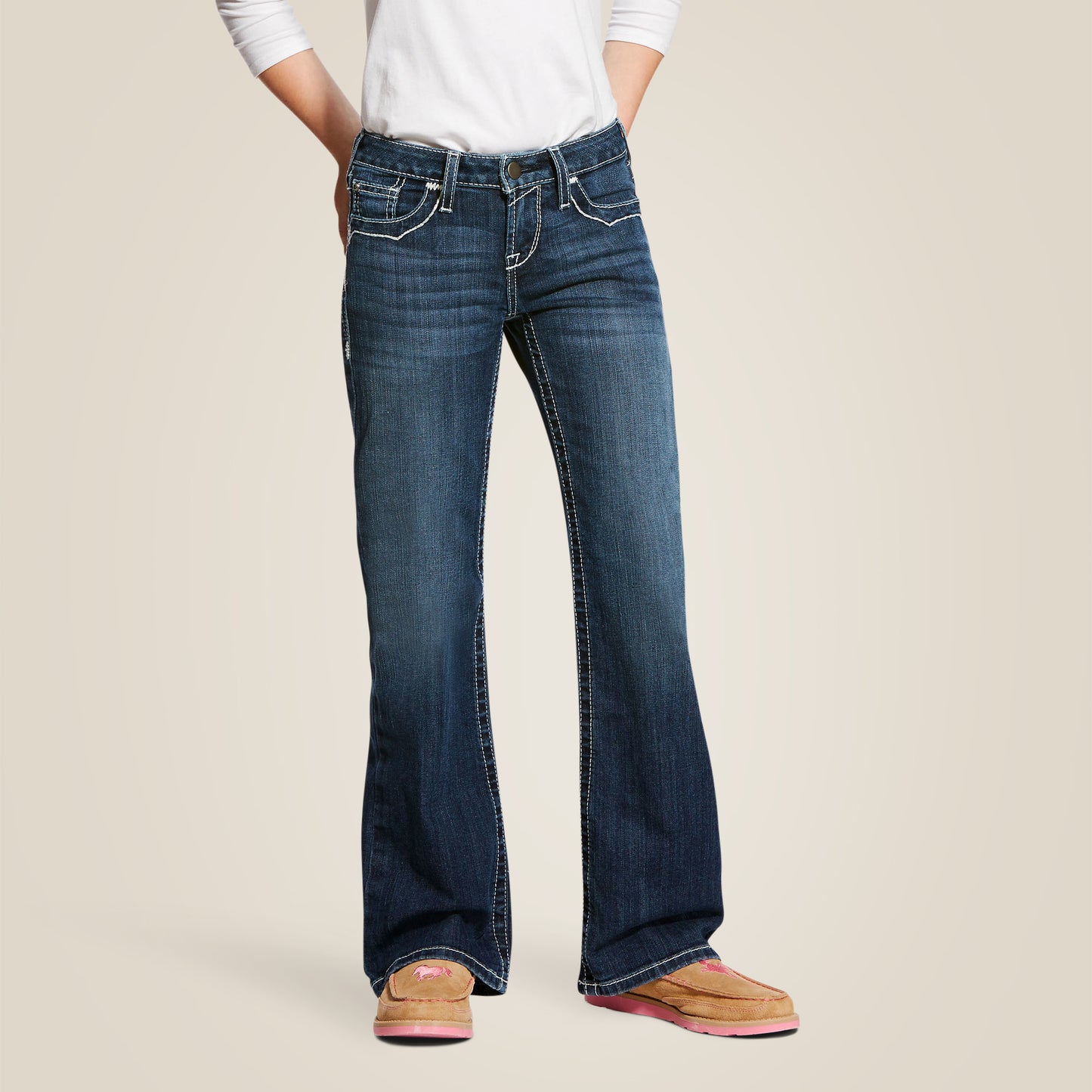 Ariat 10025984 Girls Stretch Fit Boot Cut Jeans