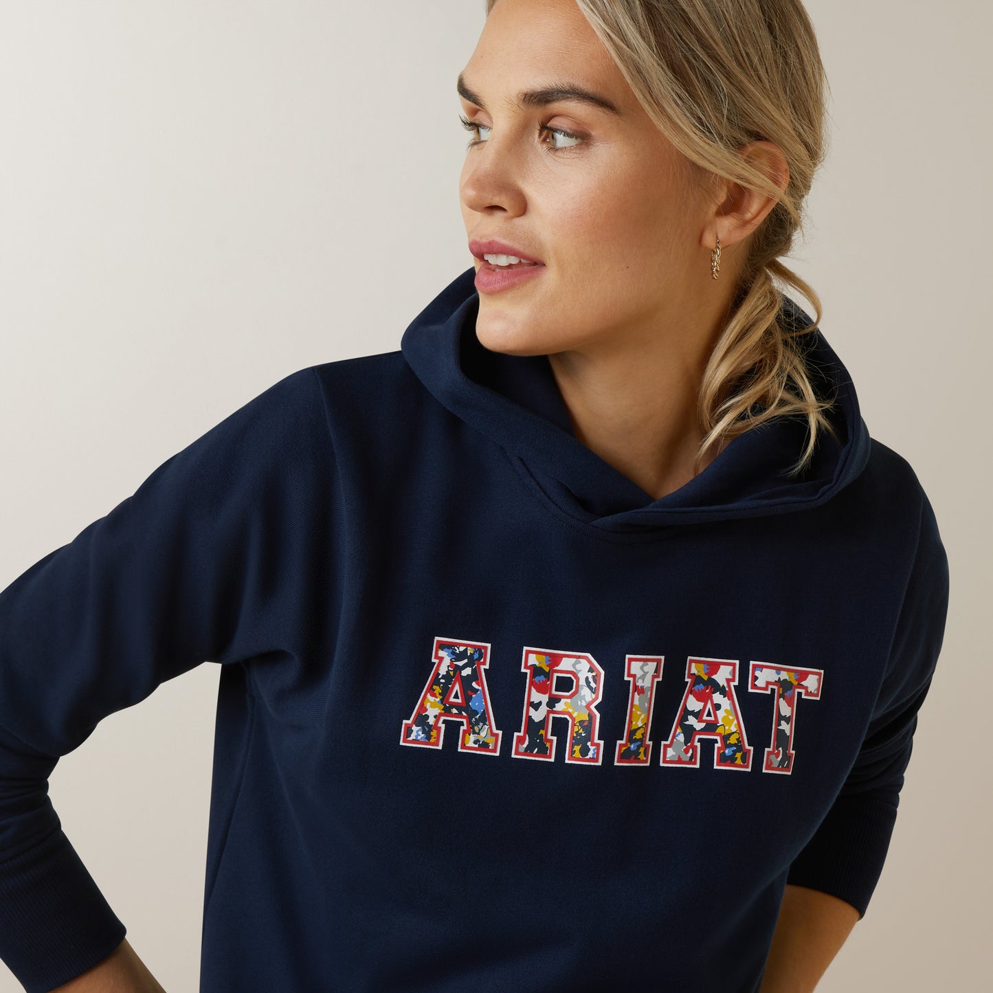 Ariat 10043320 Women's 3D Logo Hoodie - Navy & Red