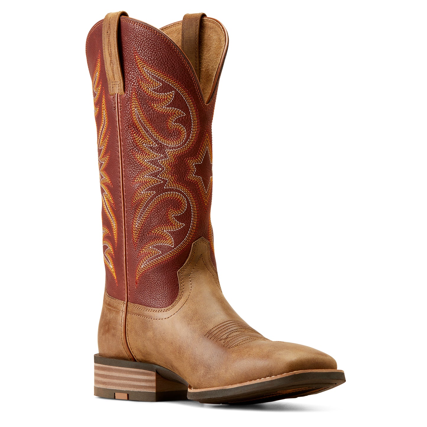 Ariat Mens 10050937 Ricochet Cowboy Boots Sandstorm/Roasted Chestnut