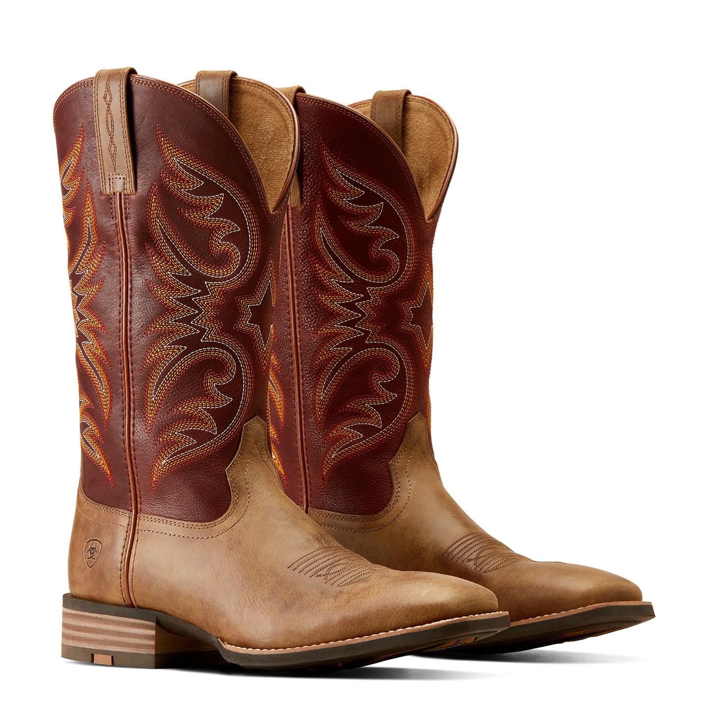 Ariat Mens 10050937 Ricochet Cowboy Boots Sandstorm/Roasted Chestnut
