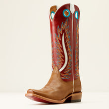 Load image into Gallery viewer, Ariat Ladies 10051016 Futurity Fort Worth Western Boot in Dulce De Leche/Bolero Red
