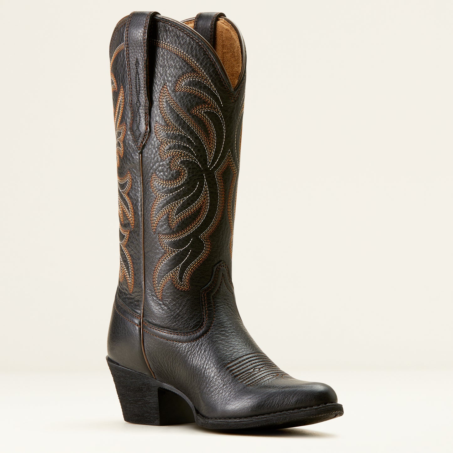 Ariat Ladies 10051050 Heritage J Toe Stretch Fit Black Deertan Western Boot