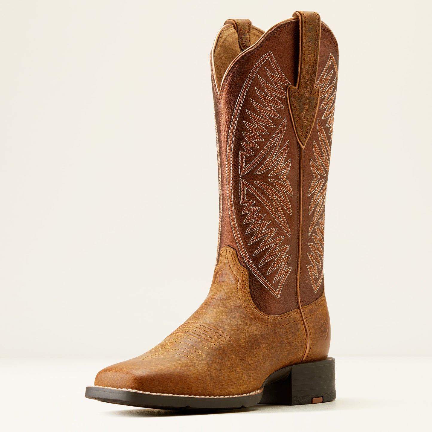 Ariat Ladies 10051066 Round Up Ruidoso Western Boots in Pearl/Burnished Chestnut