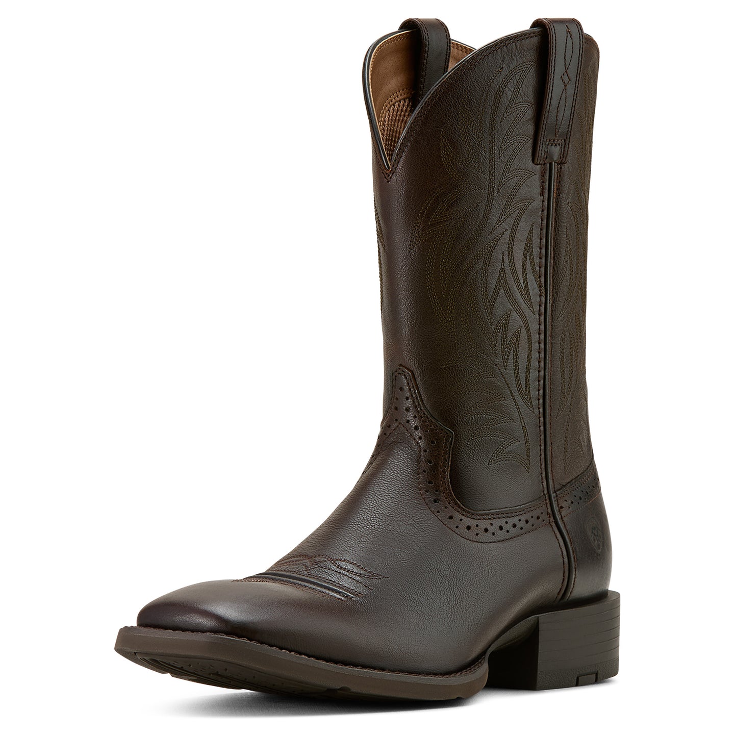 Ariat Mens 10061276 Sport Wide Square Toe Western Boots in BURNISHED CHOCOLATE