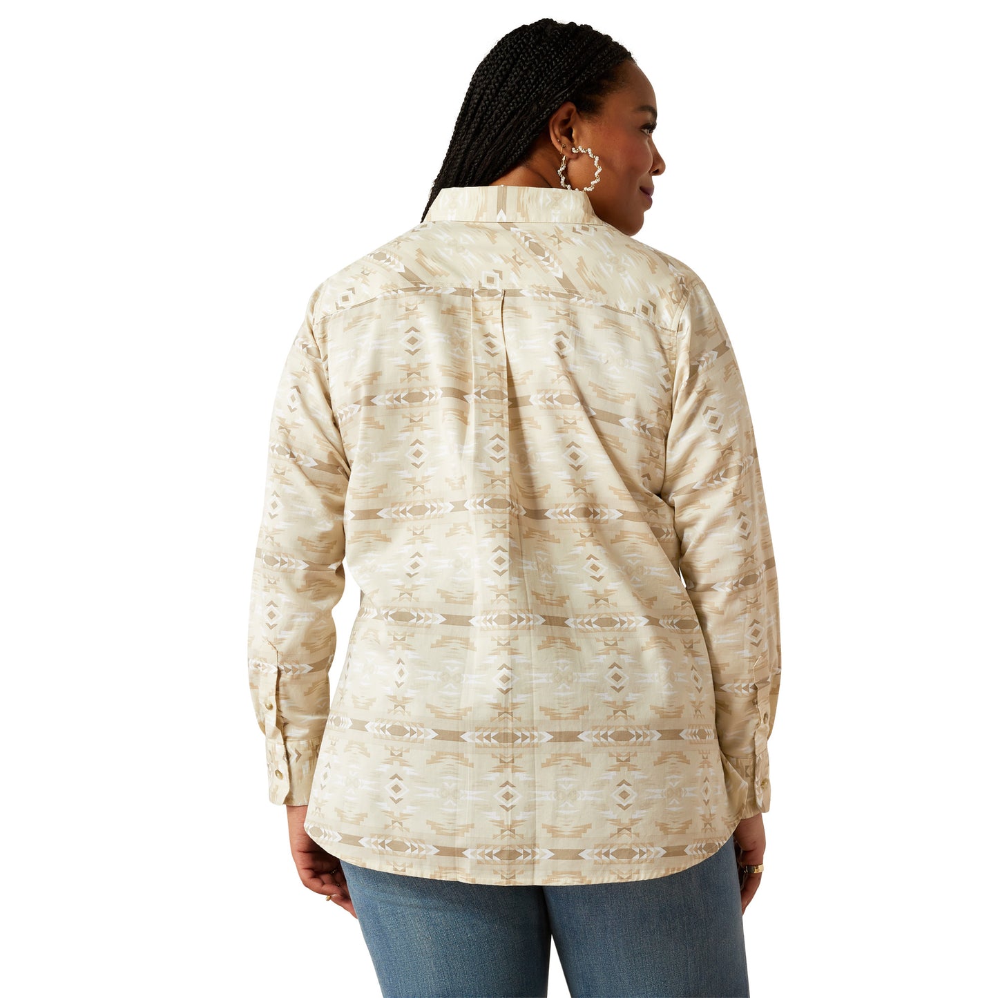 Ariat Ladies Billie Jean Western Shirt in Sandstone Southwest Print 10055214