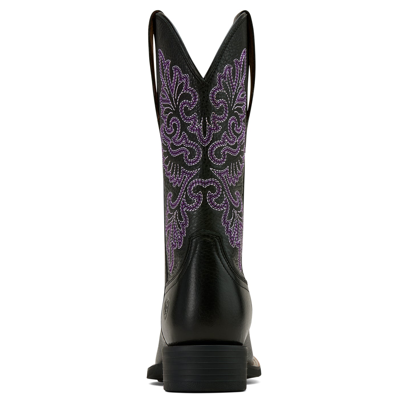 Ariat Ladies 10061222 Round Up Wide Square Toe Stretch Fit Western Boots in Black DeerTan