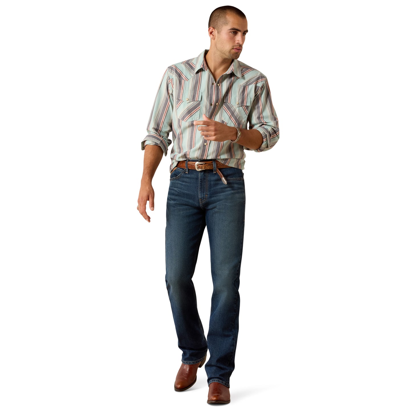 Ariat Mens Hesperus Western Shirt 10071089 in Aqua