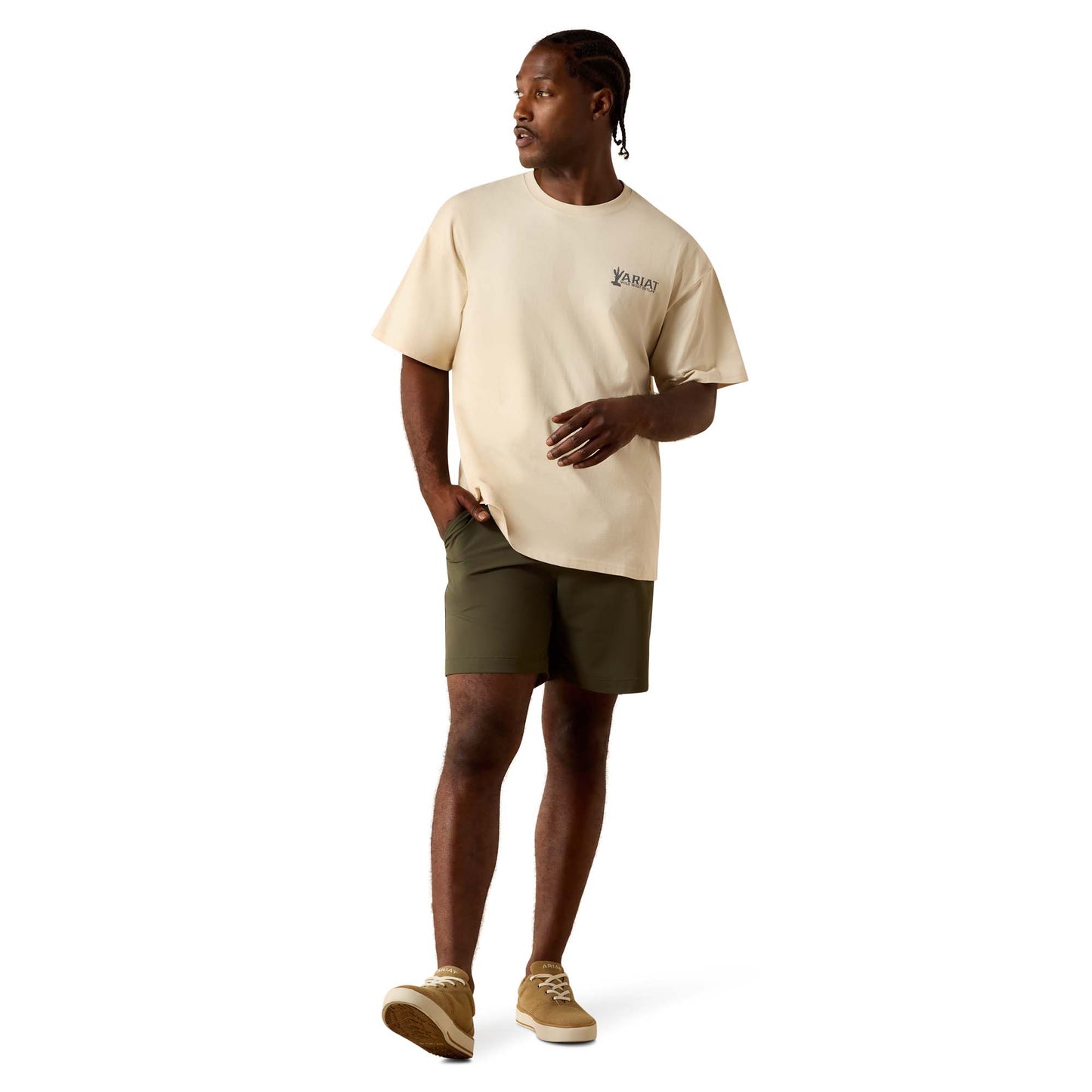 Ariat Mens 10071647 The Wicked Boxy T-Shirt in Sandeshell