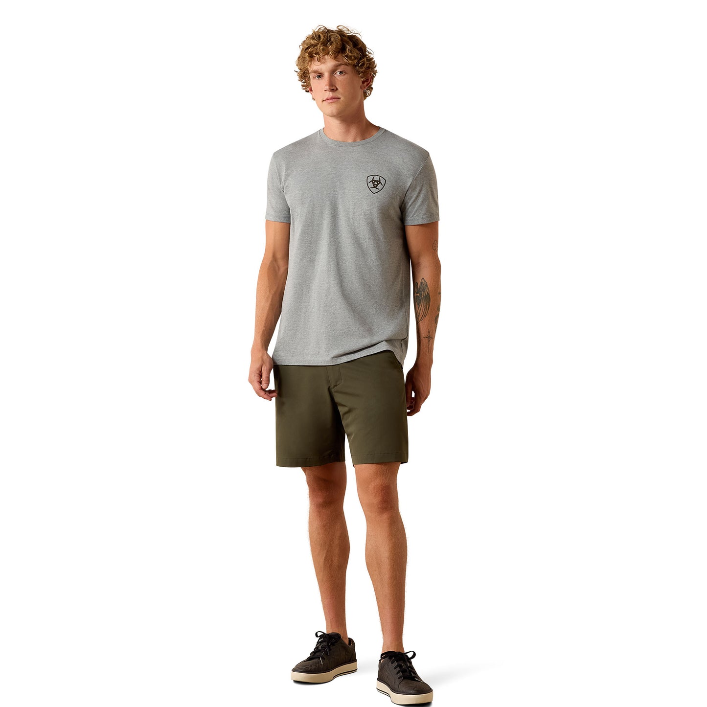 Ariat Mens 10073955 Banner Badge T-Shirt in Iceberg