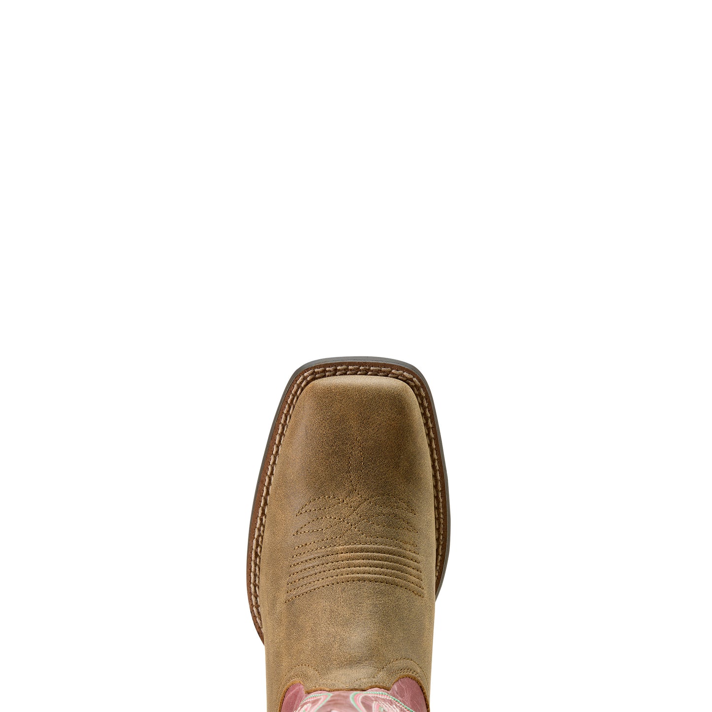 Ariat Ladies 10074331 Round Up Ruidoso Western Boots in Brown Bomber/Distressed Pink