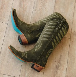 Lane Boots LB0529B-050 Squash Blossom Boots in Olive Suede