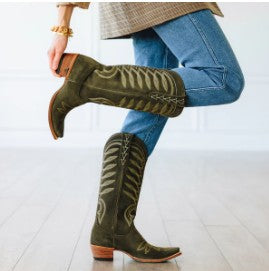 Lane Boots LB0529B-050 Squash Blossom Boots in Olive Suede